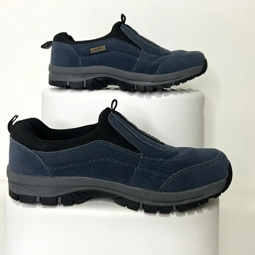 OUTDOOR Mens Size 41 (US-8 Anti-Slip Sport Hiking Casual Leather Slip On Shoe